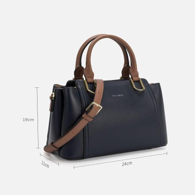 ‎ شنطة نسائية باللون الأزرق والبني