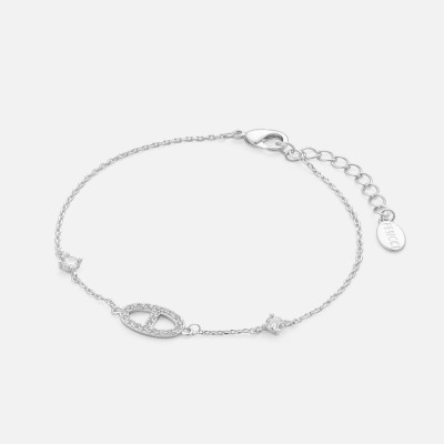 ‎ اسوارة نسائية بتصميم أنيق بلون فضي