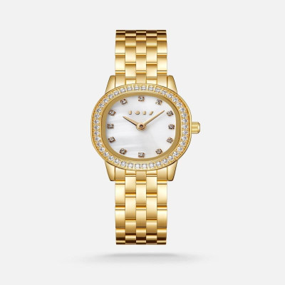 ‎ ساعة الجَازي النسائية باللون الذهبي