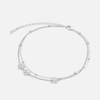 ‎ خلخال نسائي أنيق بلون فضي