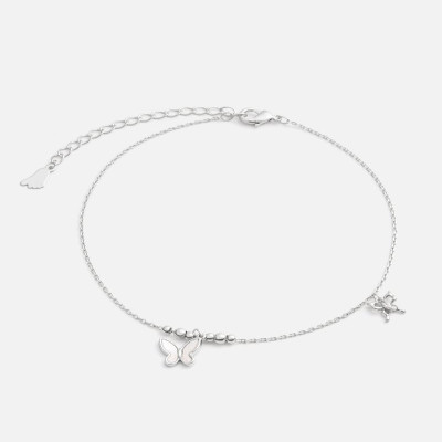 ‎ خلخال نسائي أنيق بلون فضي