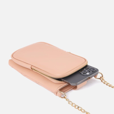 ‎ شنطة نسائية طولية باللون الوردي