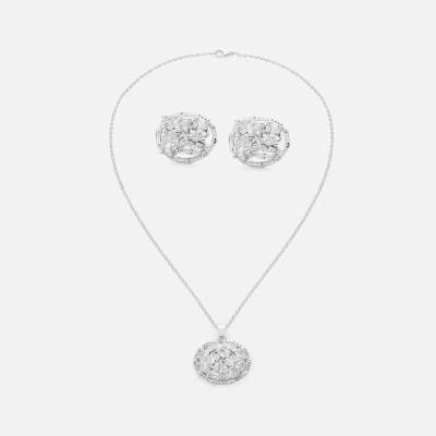 ‎ طقم نسائي أنيق باللون الفضي