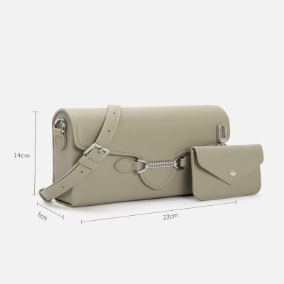 ‎ شنطة نسائية من الجلد بلون أخضر