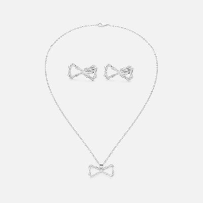 ‎ طقم نسائي راقي باللون الفضي