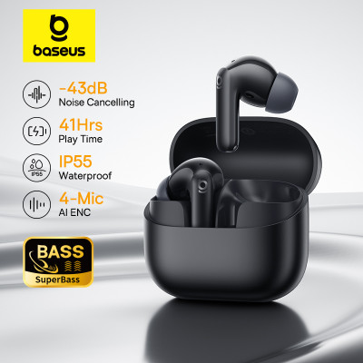 Baseus Bass EP10 NC -43dB إلغاء الضوضاء ANC سماعات...