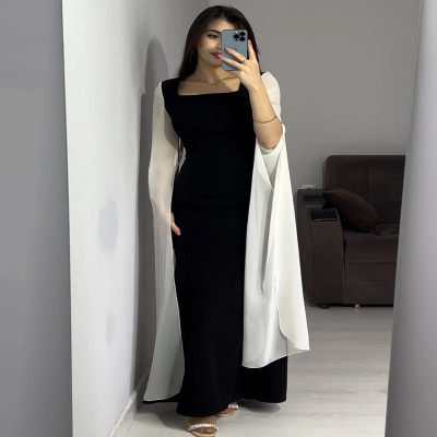 جلابية ساتان بلونين
