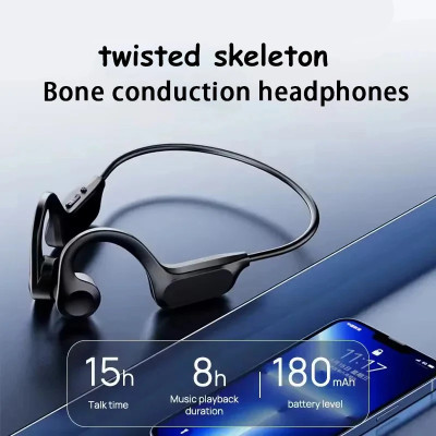 سماعات توصيل عظمية حقيقية مع بطاقة TF سماعة أذن ري...