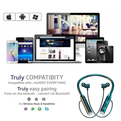 سماعات بلوتوث لاسلكية، سماعات رأس بشريط حول الرقبة...