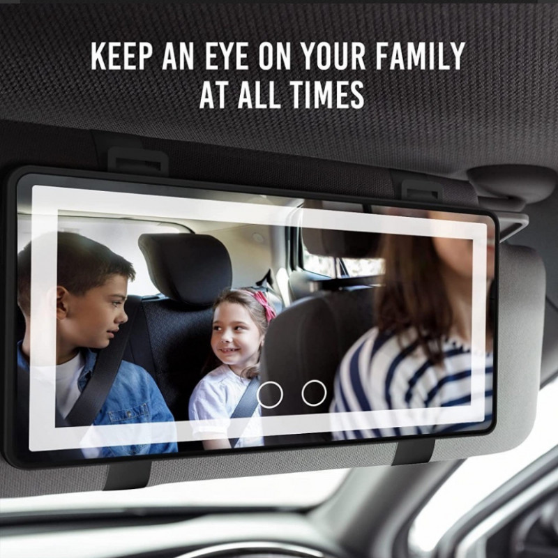 مرايا داخلية للسيارة مع اضاءات ليد تعمل بالشحن