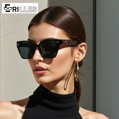 نظارات شمسية عين القطة UV400، عدسات مستقطبة بإطار كامل مع تصميم قديم، بيان عصري للرجال والنساء، إكسسوار عصري