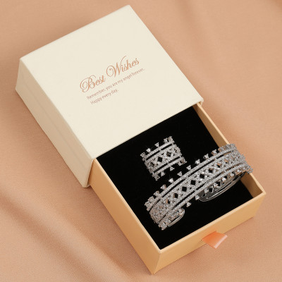 ZAKOL الفاخرة لامعة AAA الزركون سوار حلقة مجموعة ل...