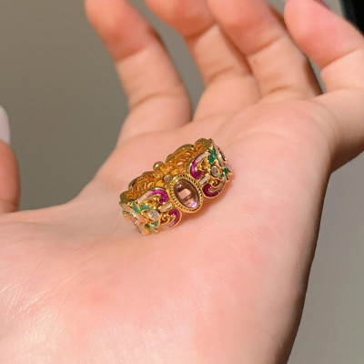 الكلاسيكية نمط القصر الملونة المينا الأرجواني العق...