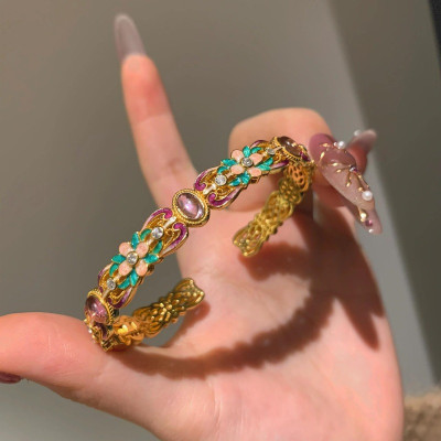 الكلاسيكية نمط القصر الملونة المينا الأرجواني العق...