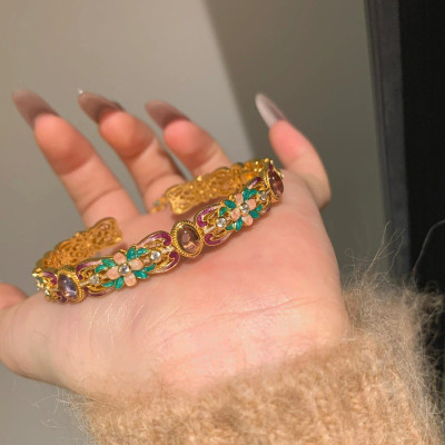 الكلاسيكية نمط القصر الملونة المينا الأرجواني العق...