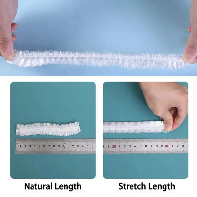 غطاء استحمام للاستعمال مرة واحدة ، قبعة شعر شفافة...