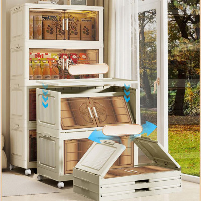 خزانة تخزين صندوق بلاستيكي شفاف قابل للطي خزانة مل...