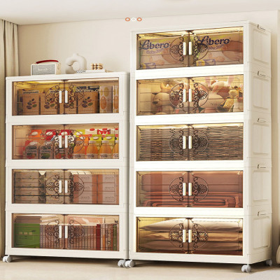 خزانة تخزين صندوق بلاستيكي شفاف قابل للطي خزانة مل...