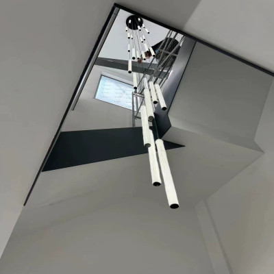 LED خط طويل الثريا الحديثة الدرج مصباح سقف معلق مص...