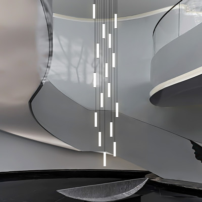 LED خط طويل الثريا الحديثة الدرج مصباح سقف معلق مص...