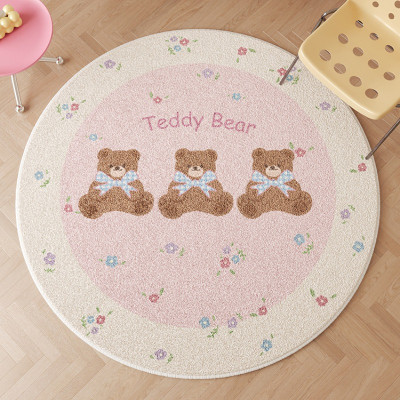 لطيف جولة غرفة المعيشة السجاد الزخرفية الوردي فتاة...