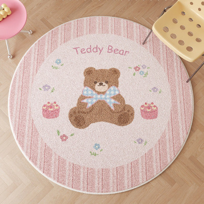 لطيف جولة غرفة المعيشة السجاد الزخرفية الوردي فتاة...