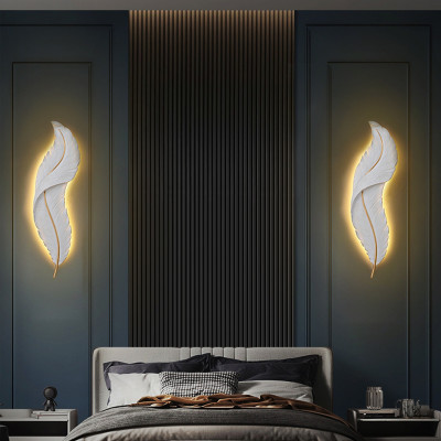 مصابيح حائط إبداعية من الريش ، مصابيح ليد حديثة ،...