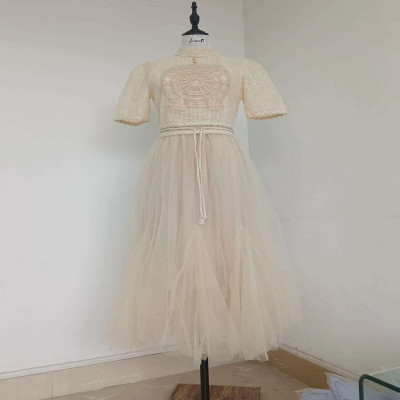 المشاهير المرأة الصيف تول الدانتيل التطريز فستان ح...