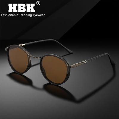 نظارات شمسية مستقطبة للرجال من HBK Trendy Punk بتصميم دائري عصري للجنسين UV400 نظارات شمسية للتسوق في الهواء الطلق مثالية للهدايا
