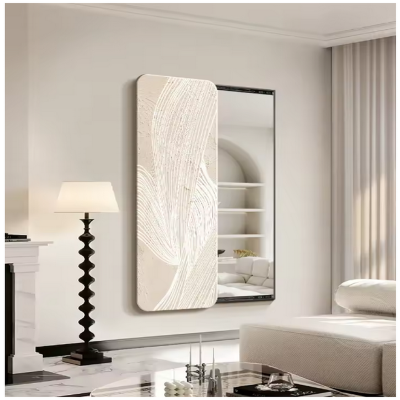 مرآة مخفية بطول كامل، لوحة زخرفية كريمية، مرآة ريا...
