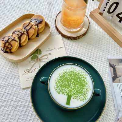 ماكينة القهوة لاتيه طابعة الطعام الحليب الشاي كعكة...