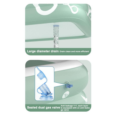 حمام سباحة قابل للنفخ للأطفال مع زلاجة ، حمامات تج...