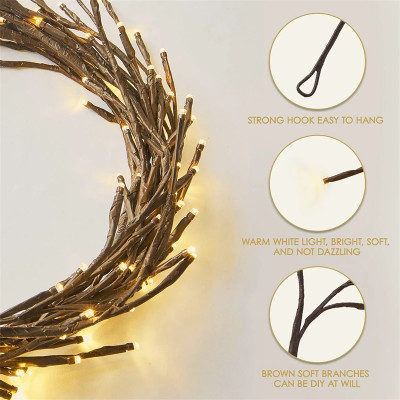 96 المصابيح الشمسية الصفصاف الكرمة ضوء في الهواء ا...