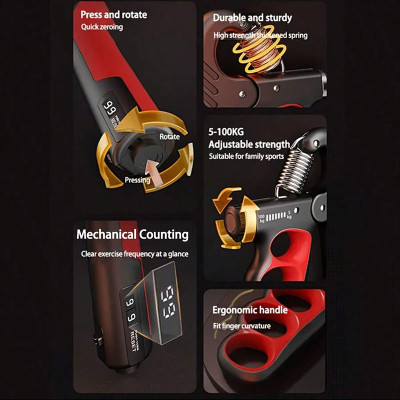جهاز قوة قبضة قابل للتعديل 5-100 كجم للتدريب على إ...