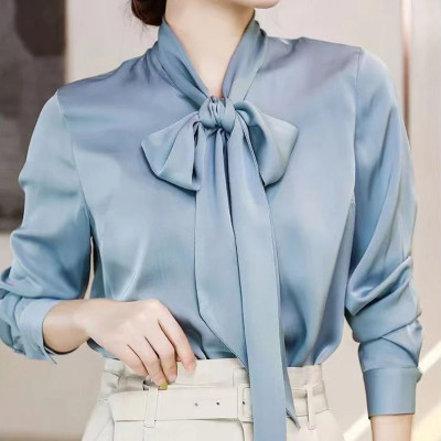 2025 حريري الساتان ربطة القوس فيونكة طوق قمصان طوي...