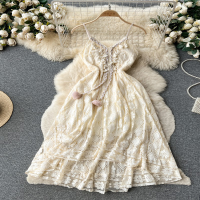 فستان نسائي مثير من الدانتيل ، فساتين شاطئ بوهيمية...