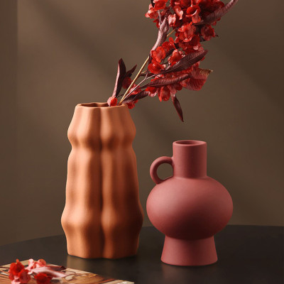 فازة سيراميك غير لامعة لتزيين المنزل ، ترتيب الزهو...