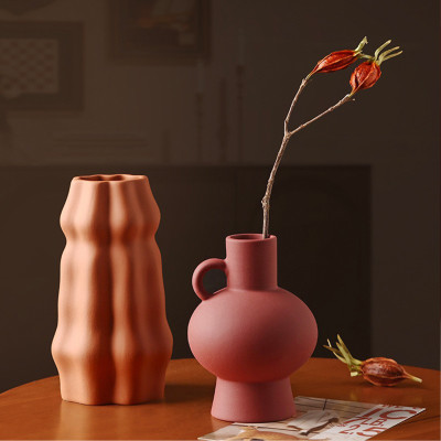 فازة سيراميك غير لامعة لتزيين المنزل ، ترتيب الزهو...