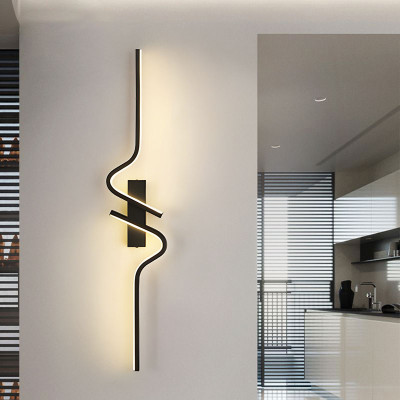 أسود طويل قطاع وحدة إضاءة LED جداريّة مصابيح صعودا...