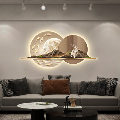 لوحة فاخرة خفيفة لغرفة المعيشة ضوء ليد جديد جدارية...