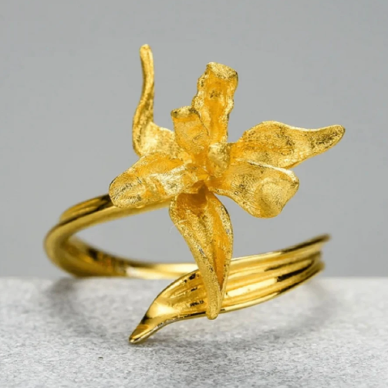 خاتم الزهرة فضة 925 مصنوعة يدوياً مقاس 7