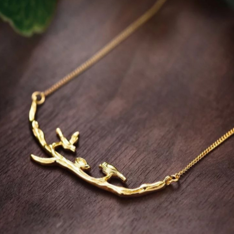 سلسال العصافير فضة 925 مصنوع يدوياً