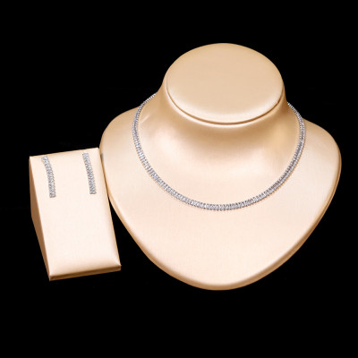 ASNORA المألوف بسيط 2 قطعة مجموعة المرأة زركون مجو...