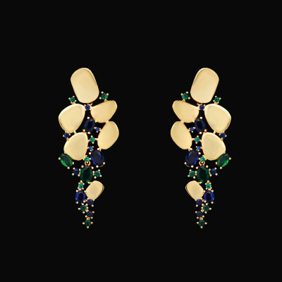 دبي 24 كيلو مطلية بالذهب مكعب زركونيا 4 قطع طقم مج...