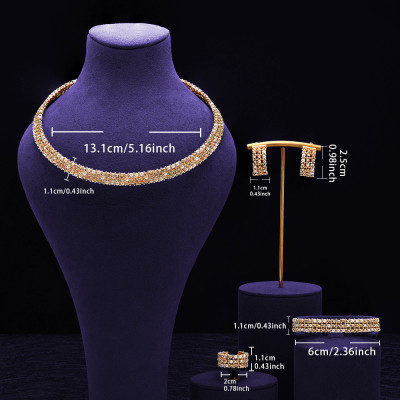 دبي الزفاف مجموعات مجوهرات الزفاف الكاملة للنساء ح...