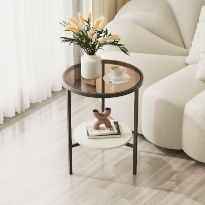 أريكة طاولة جانبية لوح زجاجي