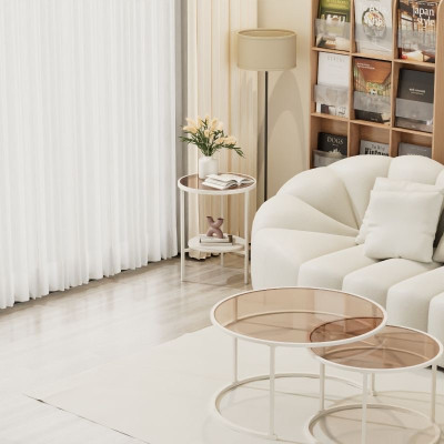 أريكة طاولة جانبية لوح زجاجي