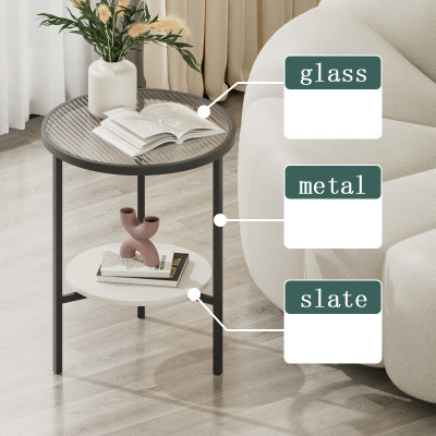 أريكة طاولة جانبية لوح زجاجي