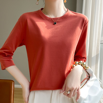 تي شيرت قطن ميدي راقي وكلاسيكي على الموضة الشرق أس...