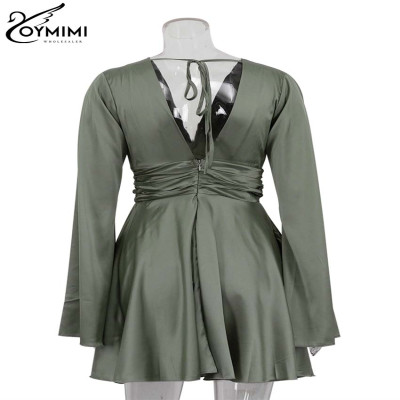 فستان نسائي ساتان قصير ومثير من Oymimi